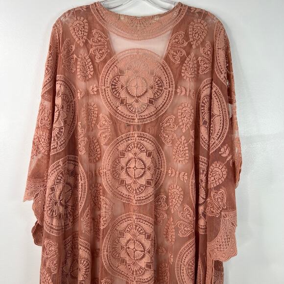 Jen's Party Booty Womens Mandala Mykonos Maxi Kaftan Sheer-Coverup Pink Size O/S - Picture 15 of 15